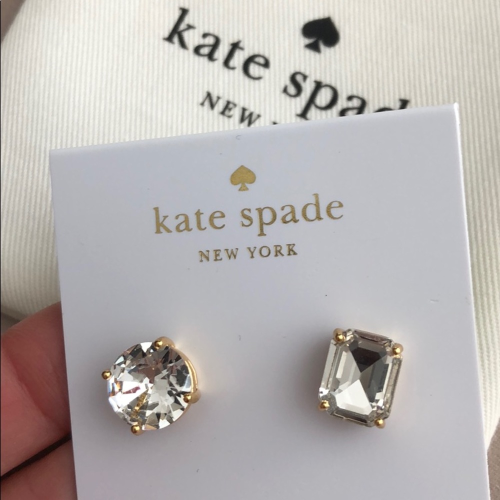 NWT Kate Spade Mismatched Faceted Stud Earrings - Picture 5 of 7